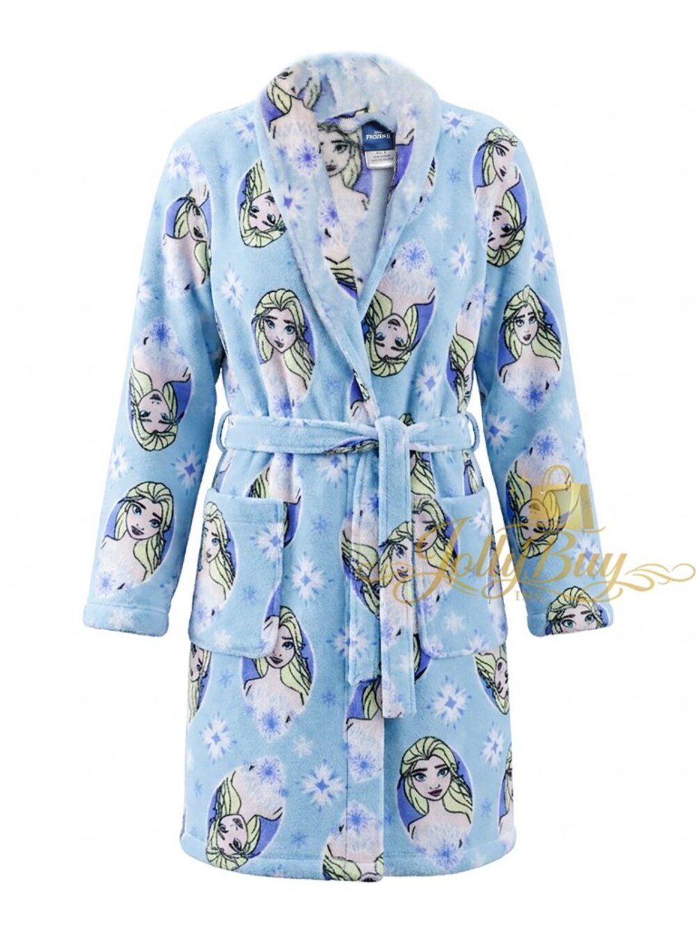 Disney Frozen Girls Robe Plush Fleece Long Sleeve Bathrobe - Picture 2 of 3